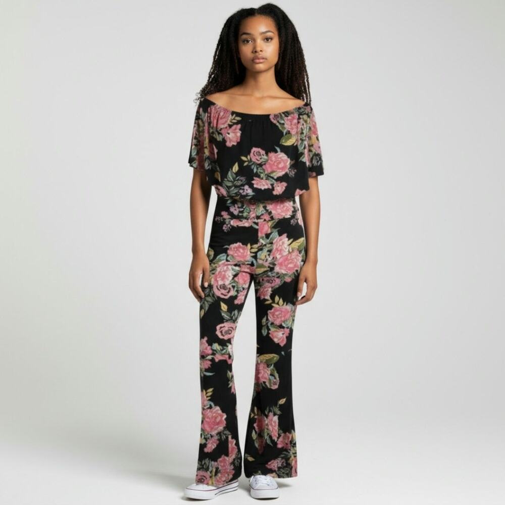 Free People Vintage Strapless Floral Medium Jumpsuit